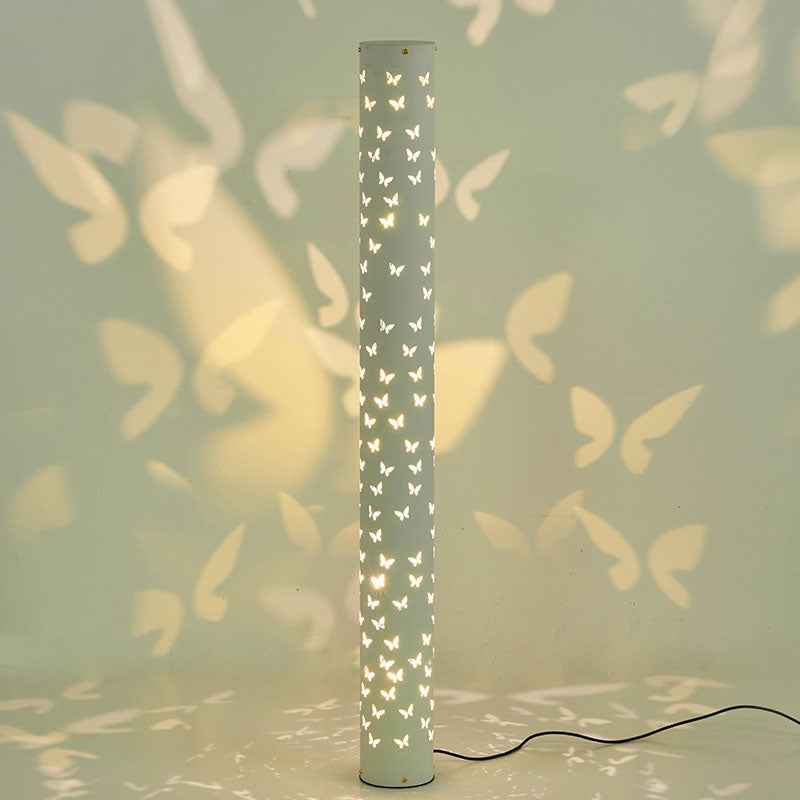 Cylinder Butterfly Iron Aluminum Floor Lamp