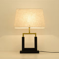 Wrought Iron Fabric Cylinder Table Lamp