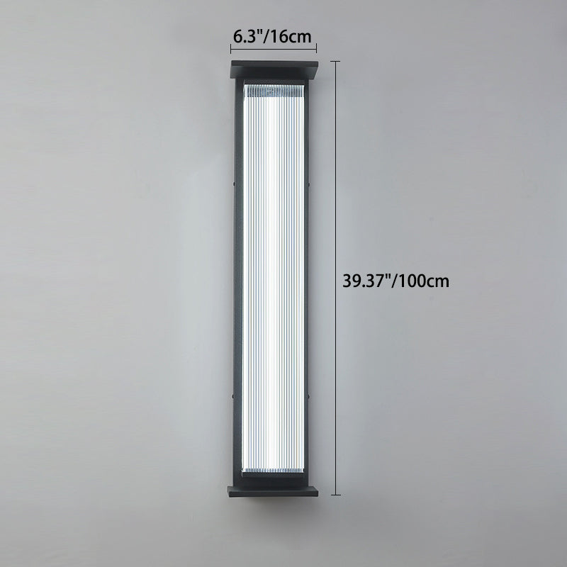 Rectangular Stainless Steel Acrylic Outdoor Light