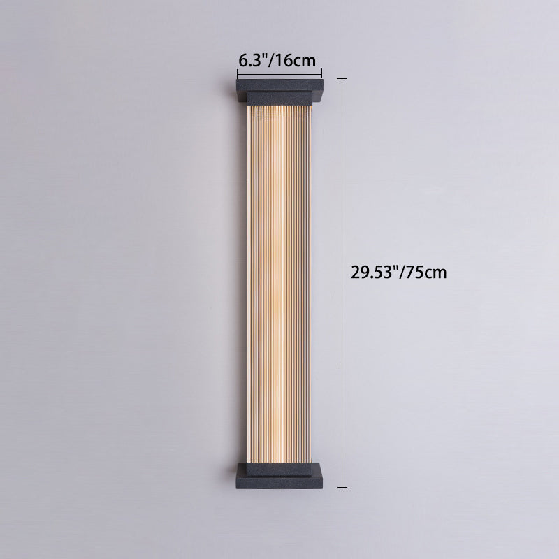 Striped Rectangle Stainless Steel Outdoor Light