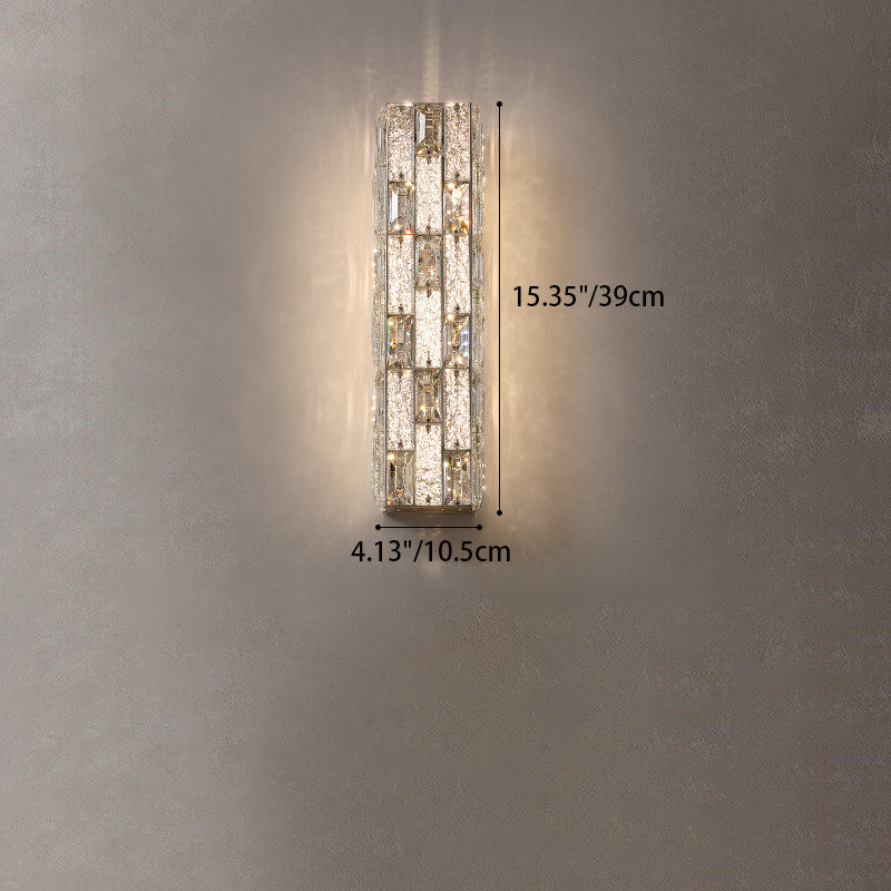 Rectangle Stainless Steel Crystal Wall Lamp