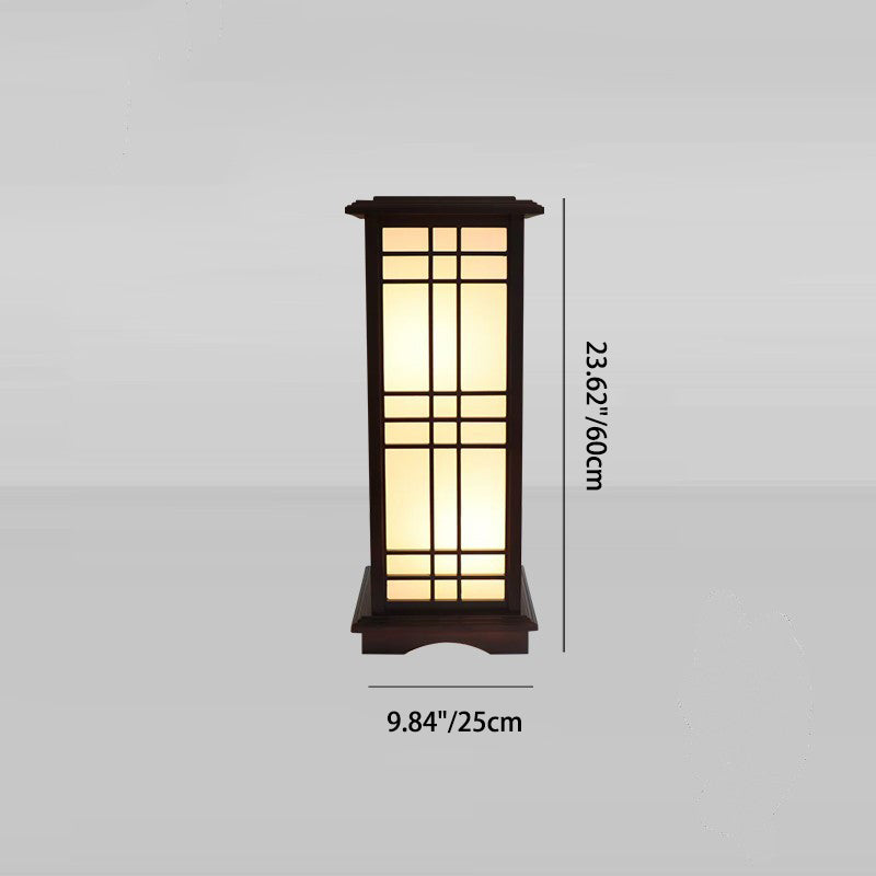 Traditional Chinese Rectangular Parchment Floor Lamp