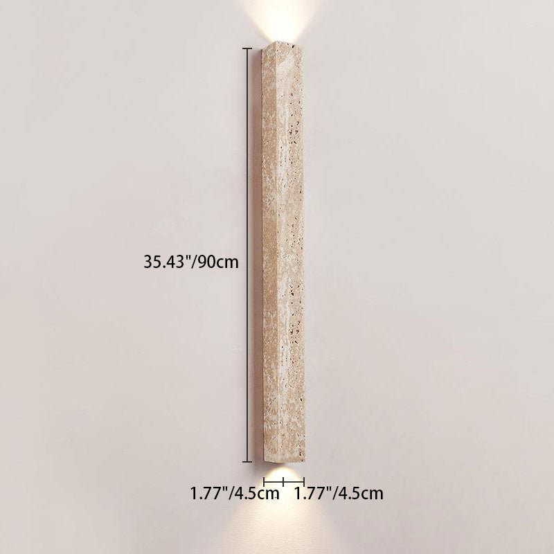 Long Strip Yellow Travertine 2-Light Wall Lamp