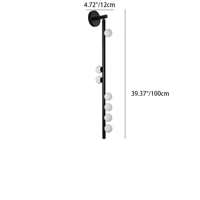 Iron Glass Ball Living 5-Light Wall Lamp