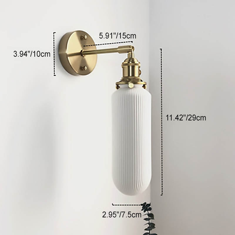 Cylinder Oval Brass Lucite Wall Lamp
