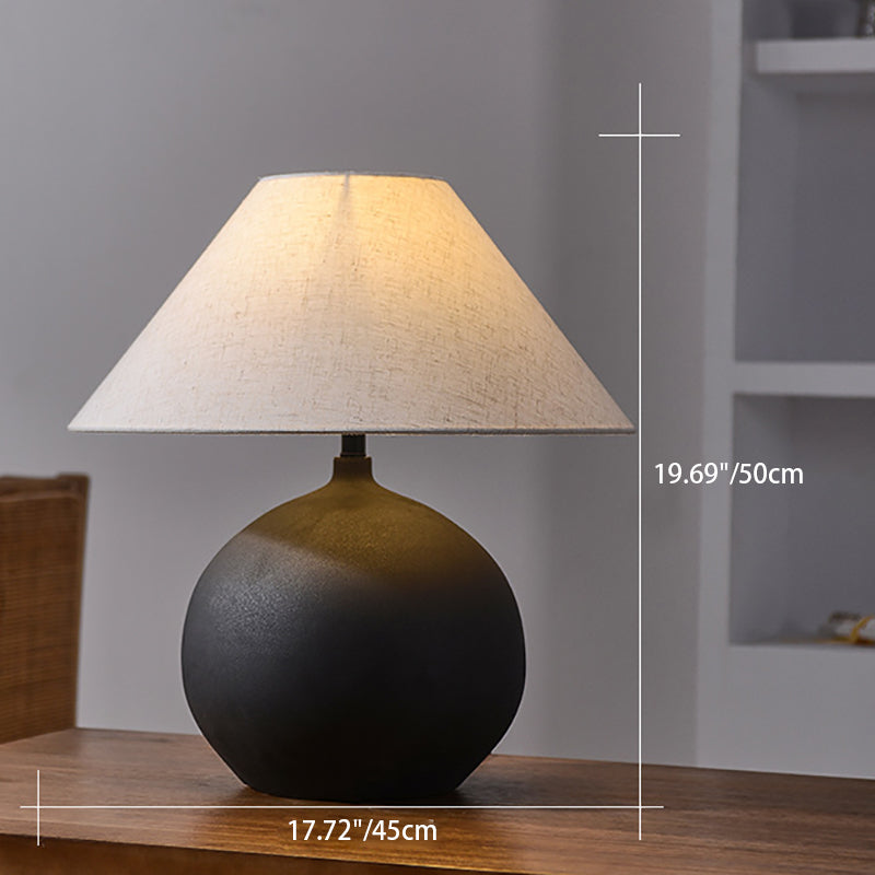 Ceramic Jar Linen Fabric Table Lamp