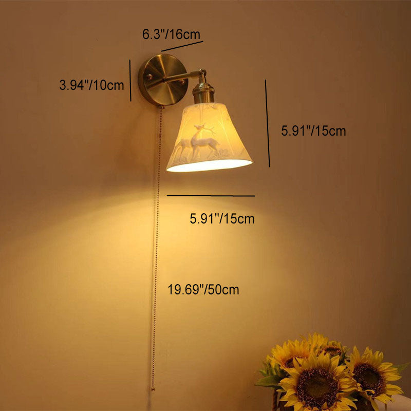 Brass Round Vanity Bedroom Wall Lamp