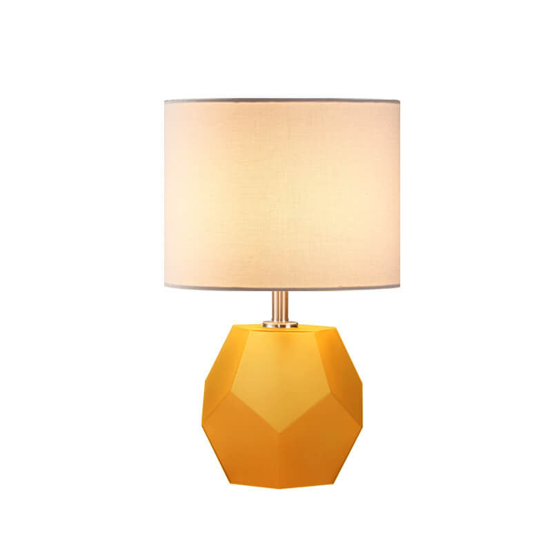 Drum Fabric Rhombus Ball Table Lamp