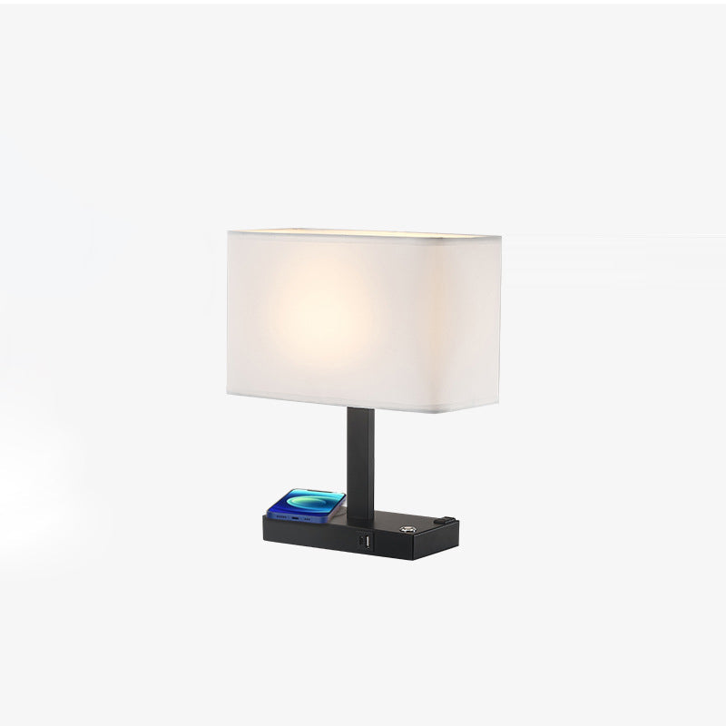 Rectangular Cloth Iron Living Table Lamp