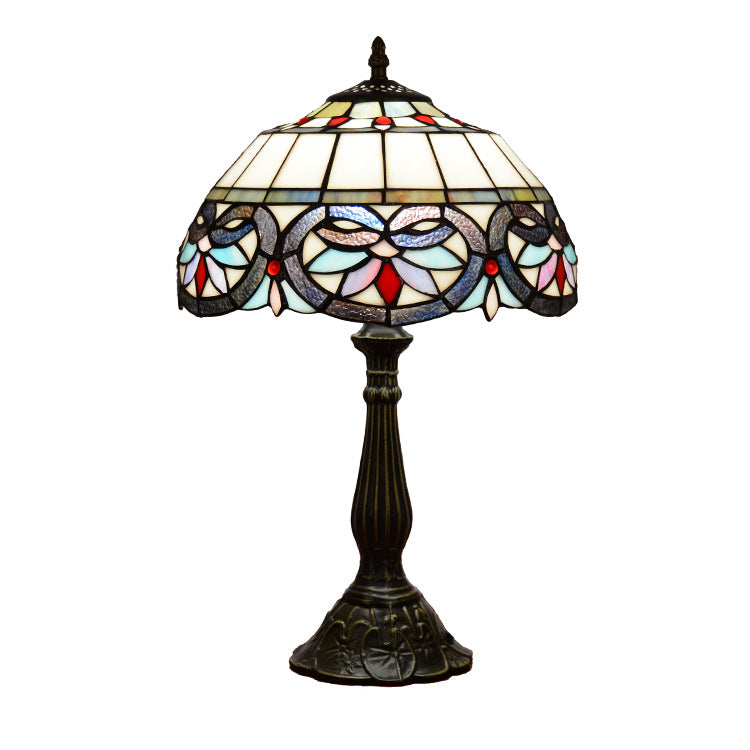 Umbrella Alloy Stained Glass Table Lamp