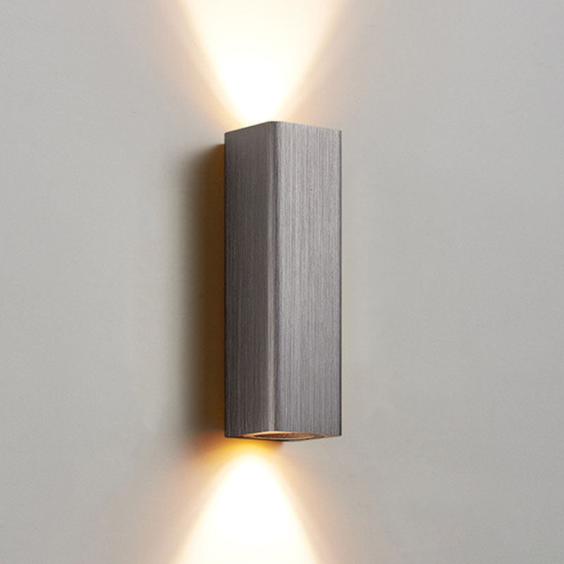 Brushed Aluminum Rectangular Column Wall Lamp