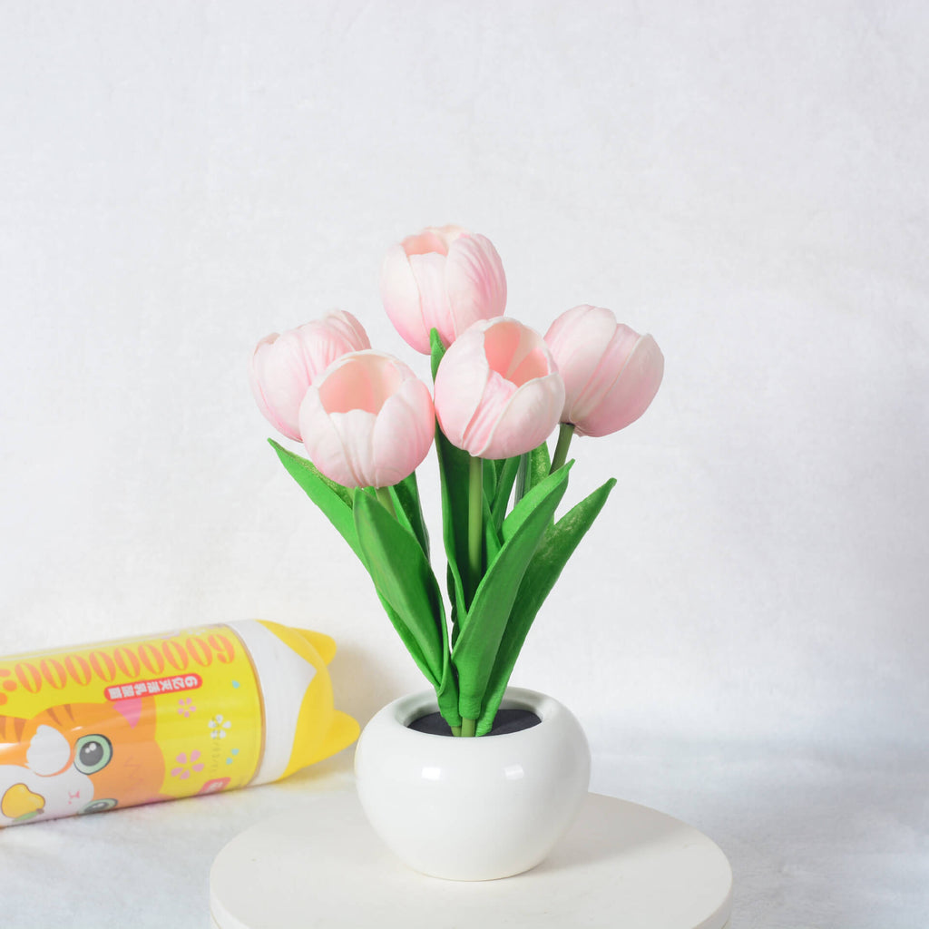 Simulation Tulip Peony Night Table Lamp