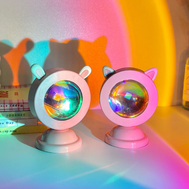 Pink Cat Ear Shape Table Lamp