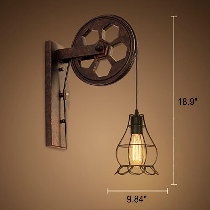 Pulley Iron Wall Lamp