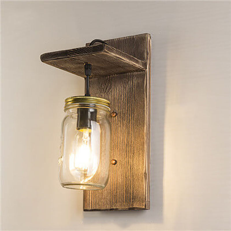 Wood Iron Wall Lamp
