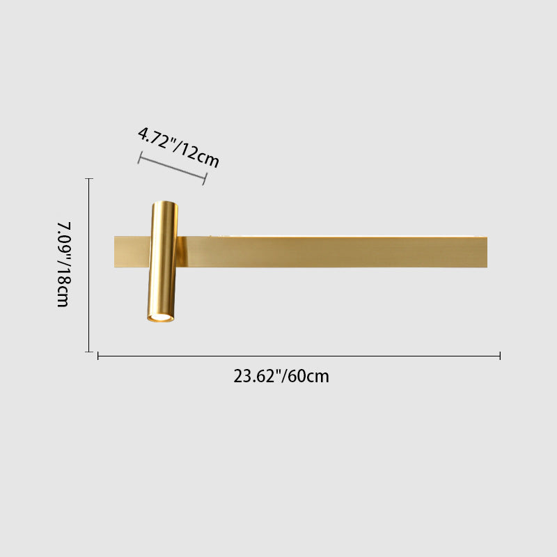 Rectangle Cylinder Full Copper Wall Lamp