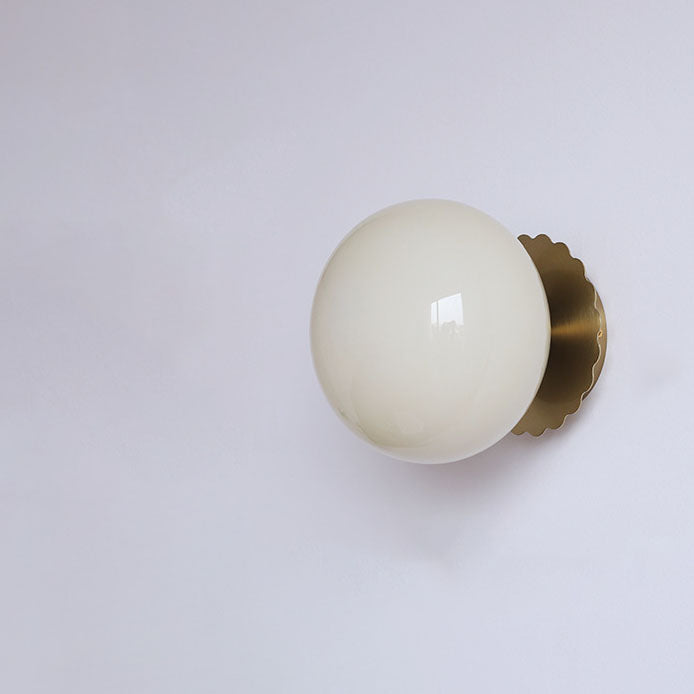 Iron Glass Round Head Wall Lamp