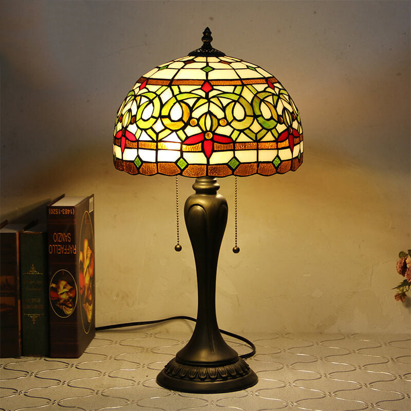 Baroque Stained Glass Dome Table Lamp