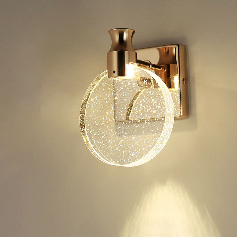 Round Bubble Crystal Aluminum Wall Lamp