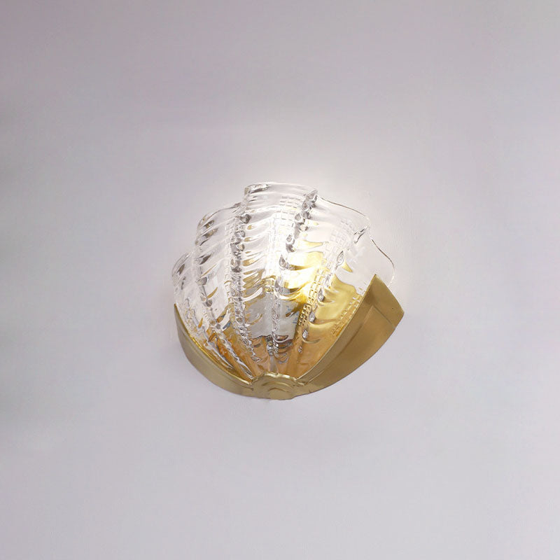 Shell Brass Glass Bedroom Wall Lamp