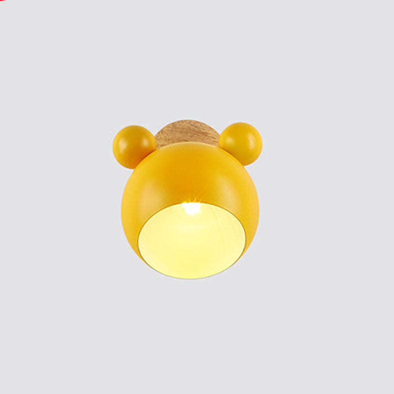 Cartoon Bear Dome Kids Wall Lamp