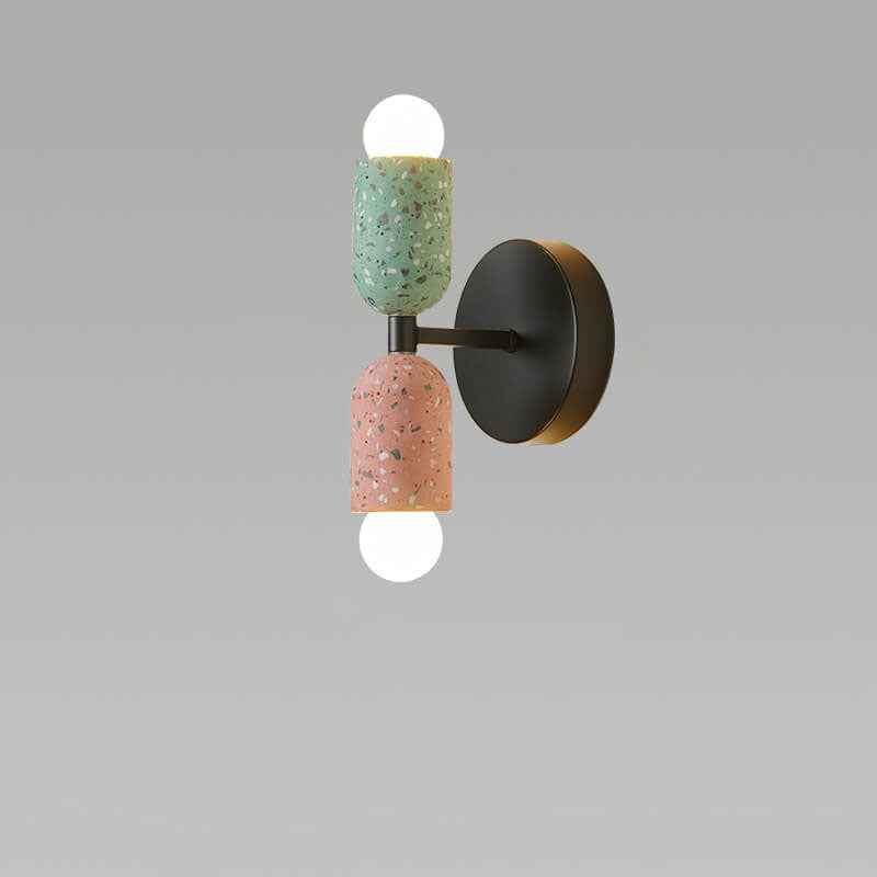 Stone Shaped Iron Cement 2-Light Wall Lamp