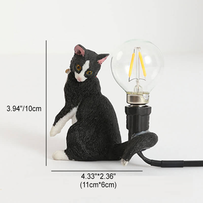Resin Kitten Decor Mini Table Lamp