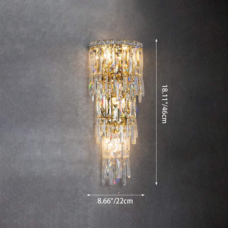 Crystal Tassel Half Living Wall Lamp