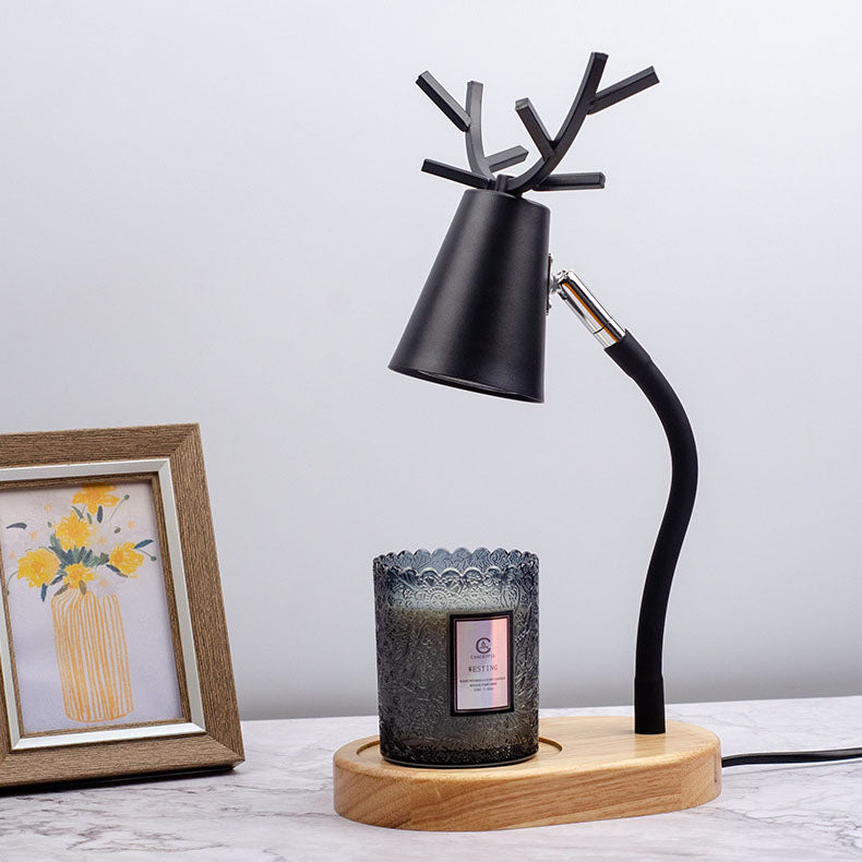 Iron Antler Solid Wood Table Lamp