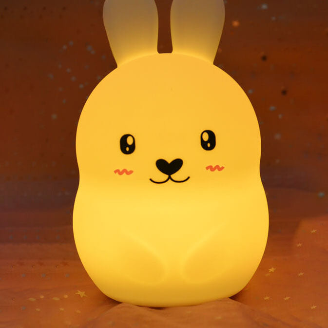 Cute Rabbit Pat Silicone Table Lamp