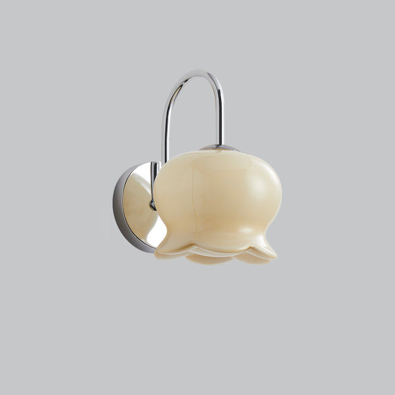 Cream Bell Orchid Flower Wall Lamp