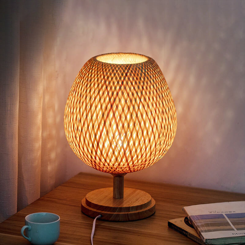 Moso Bamboo Wood Iron Table Lamp