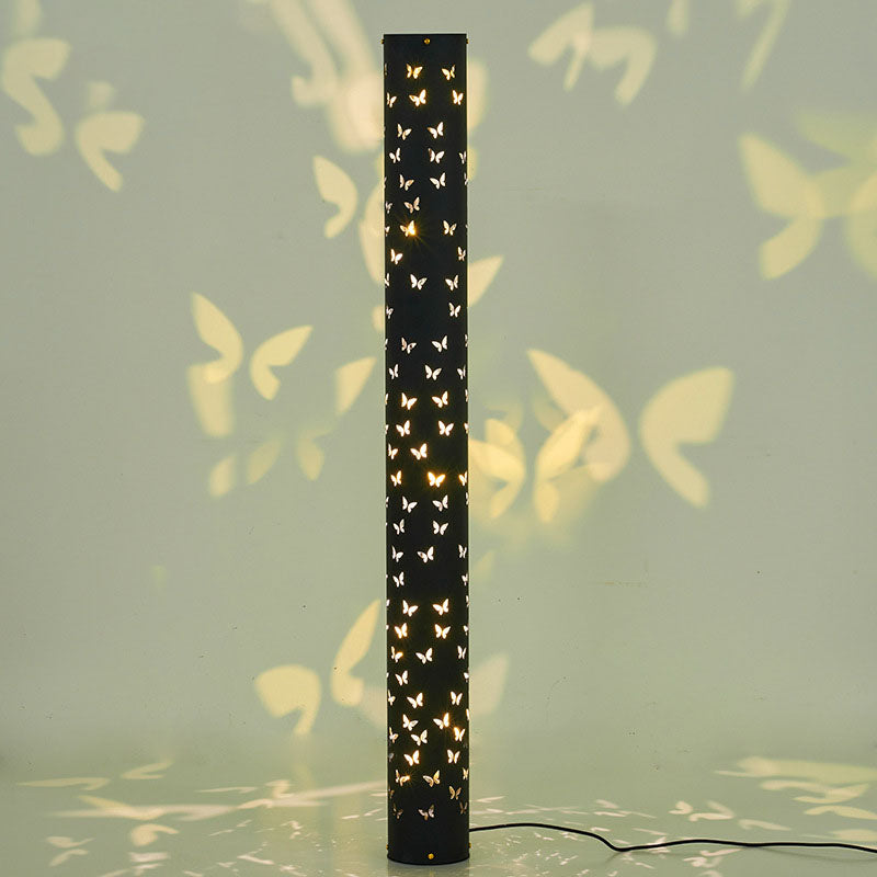 Cylinder Butterfly Iron Aluminum Floor Lamp