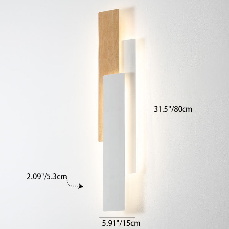 Wood Grain Geometric Rectangle Wall Lamp