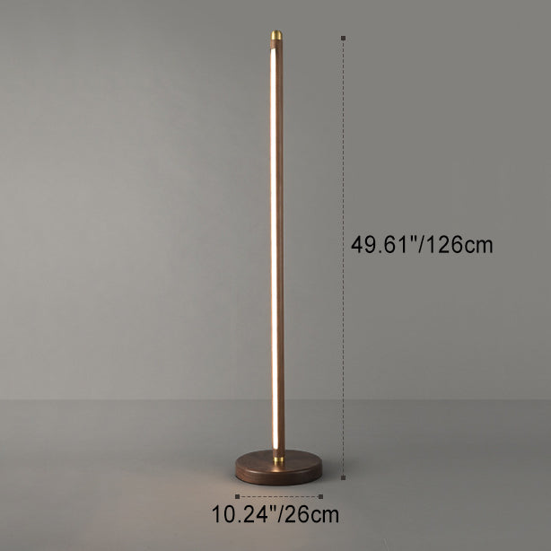 Linear Wood Copper Acrylic Floor Lamp