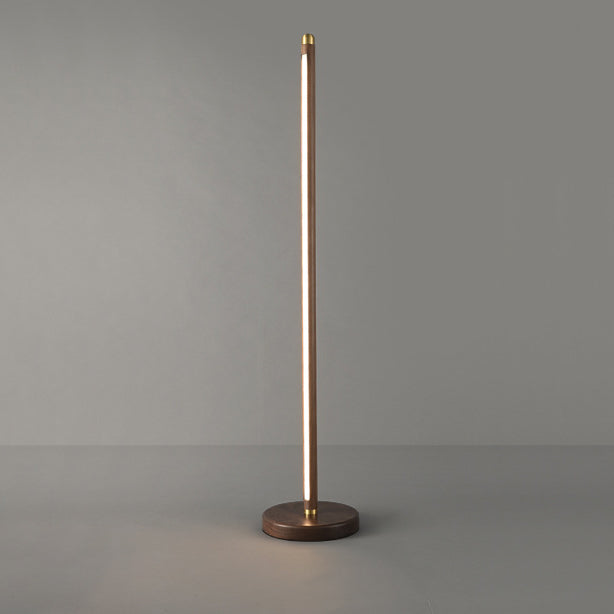 Linear Wood Copper Acrylic Floor Lamp