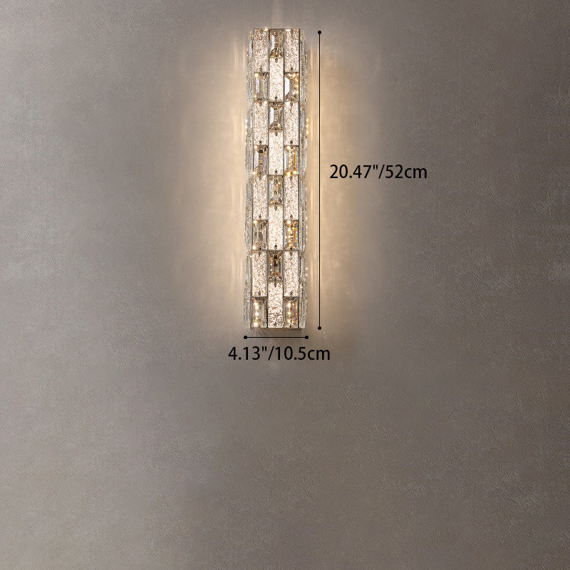 Rectangle Stainless Steel Crystal Wall Lamp
