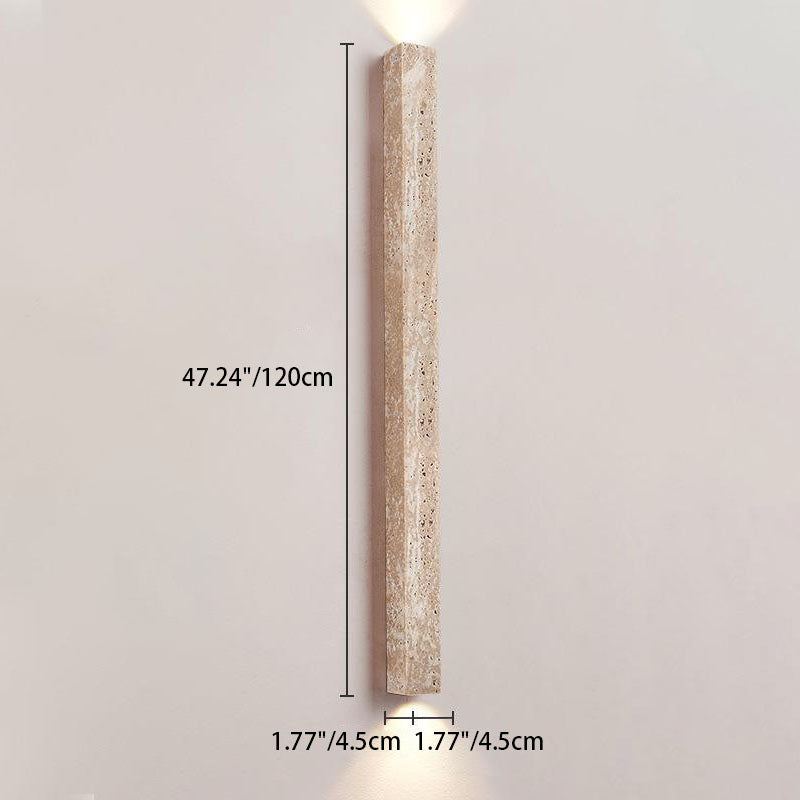 Long Strip Yellow Travertine 2-Light Wall Lamp