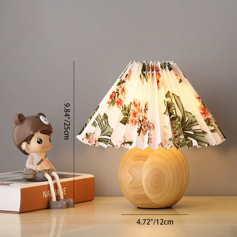 Solid Wood PVC Lampshade Table Lamp