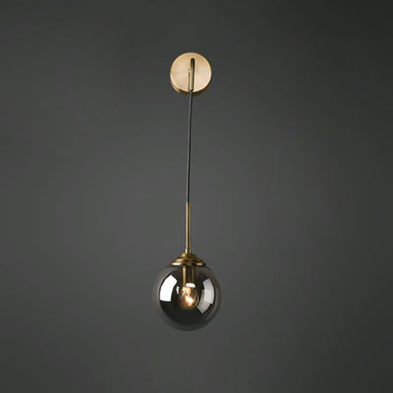 Round Iron Glass Living Wall Lamp