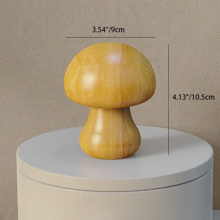 Mushroom Rubberwood Beechwood Bedroom Table Lamp
