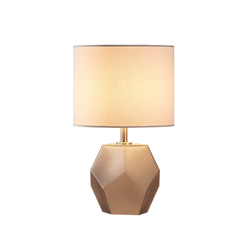 Drum Fabric Rhombus Ball Table Lamp
