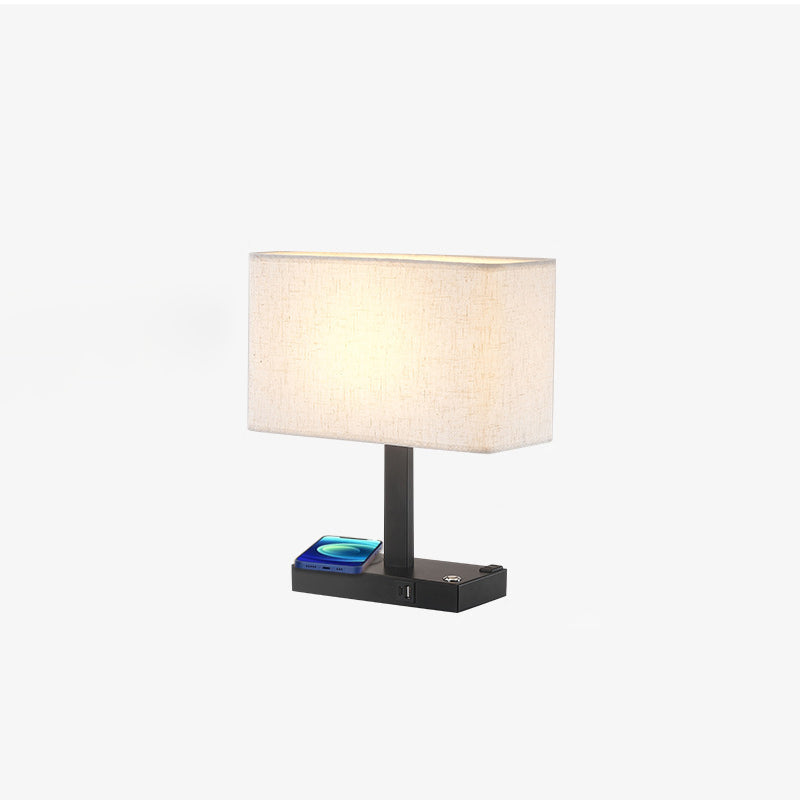 Rectangular Cloth Iron Living Table Lamp