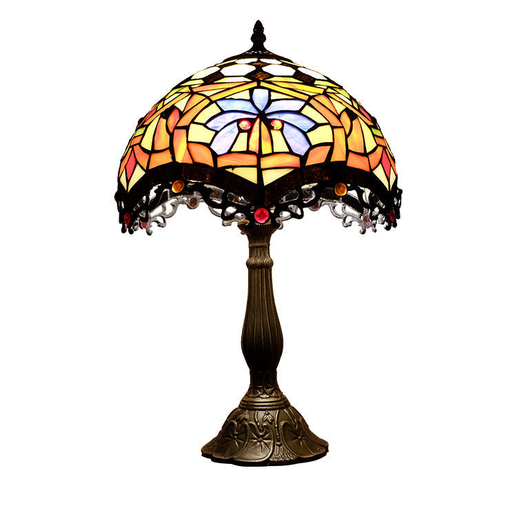 Umbrella Alloy Stained Glass Table Lamp
