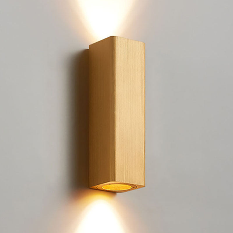 Brushed Aluminum Rectangular Column Wall Lamp