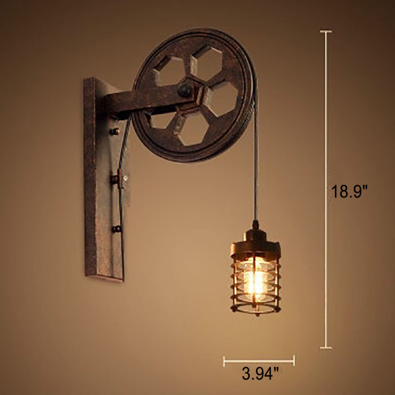 Pulley Iron Wall Lamp