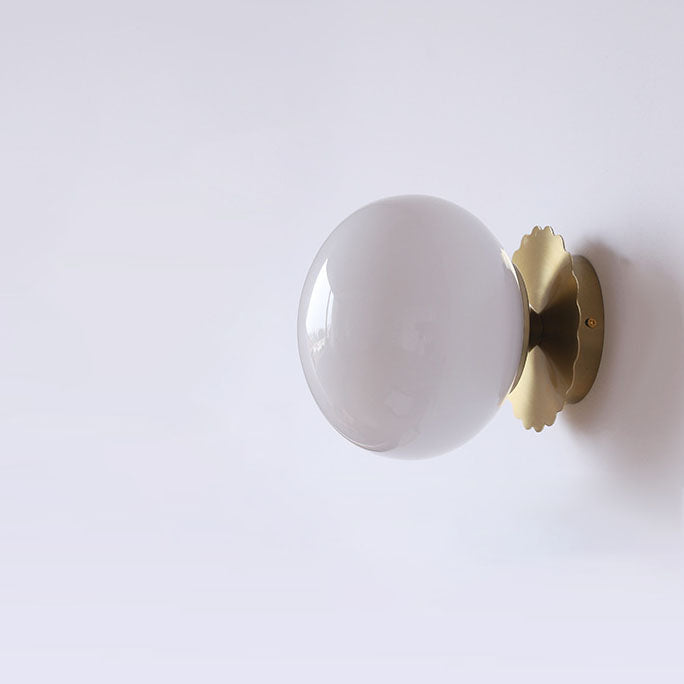 Iron Glass Round Head Wall Lamp