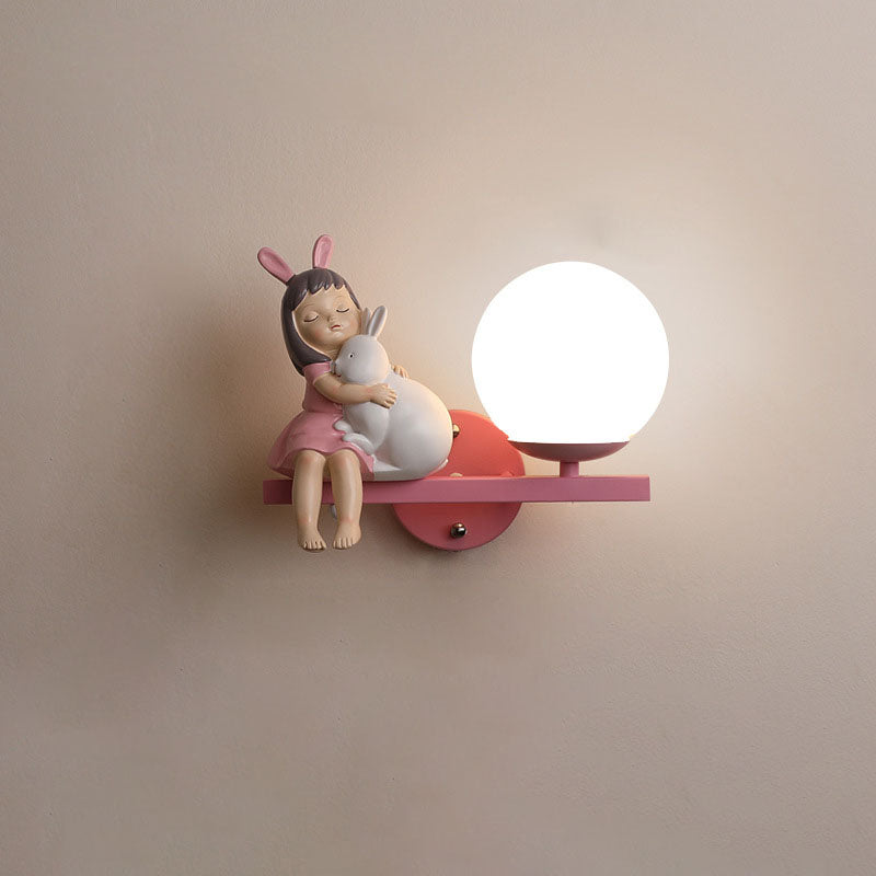 Kids Girls Unicorn Orb Wall Lamp