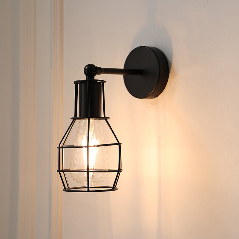 Cage Iron Living Room Wall Lamp
