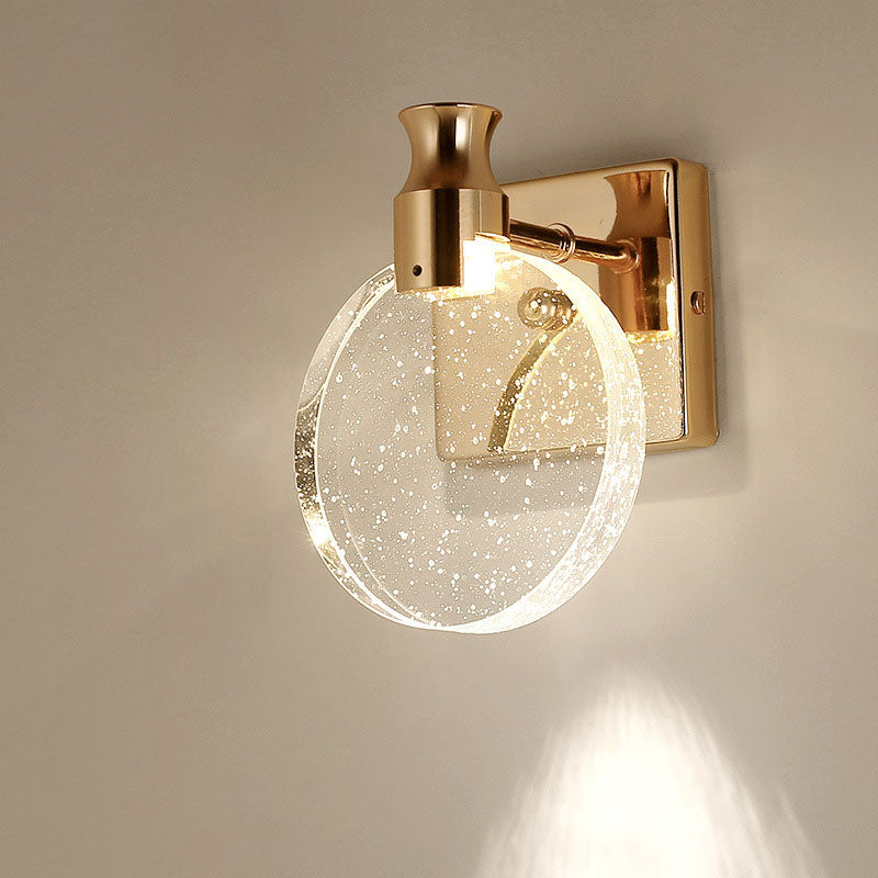 Round Bubble Crystal Aluminum Wall Lamp